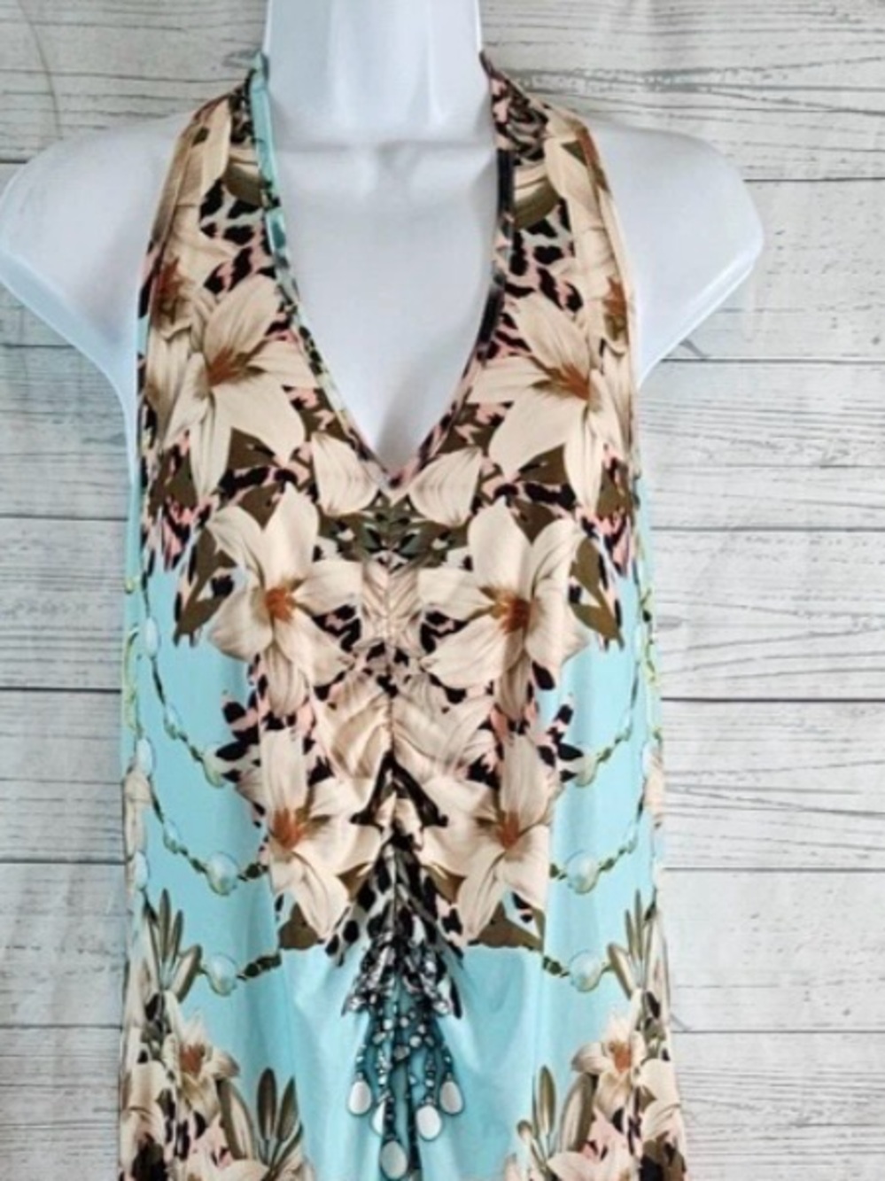 VENUS Aqua Floral Maxi Dress